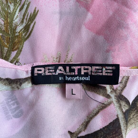 Y2K 2000s Pink RealTree by heartsoul Camo Sheer Mini Dress/Beach Cover up - Picture 6 of 7